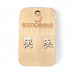 Skull and Cross Bone Stud Earrings - Rustic Halo