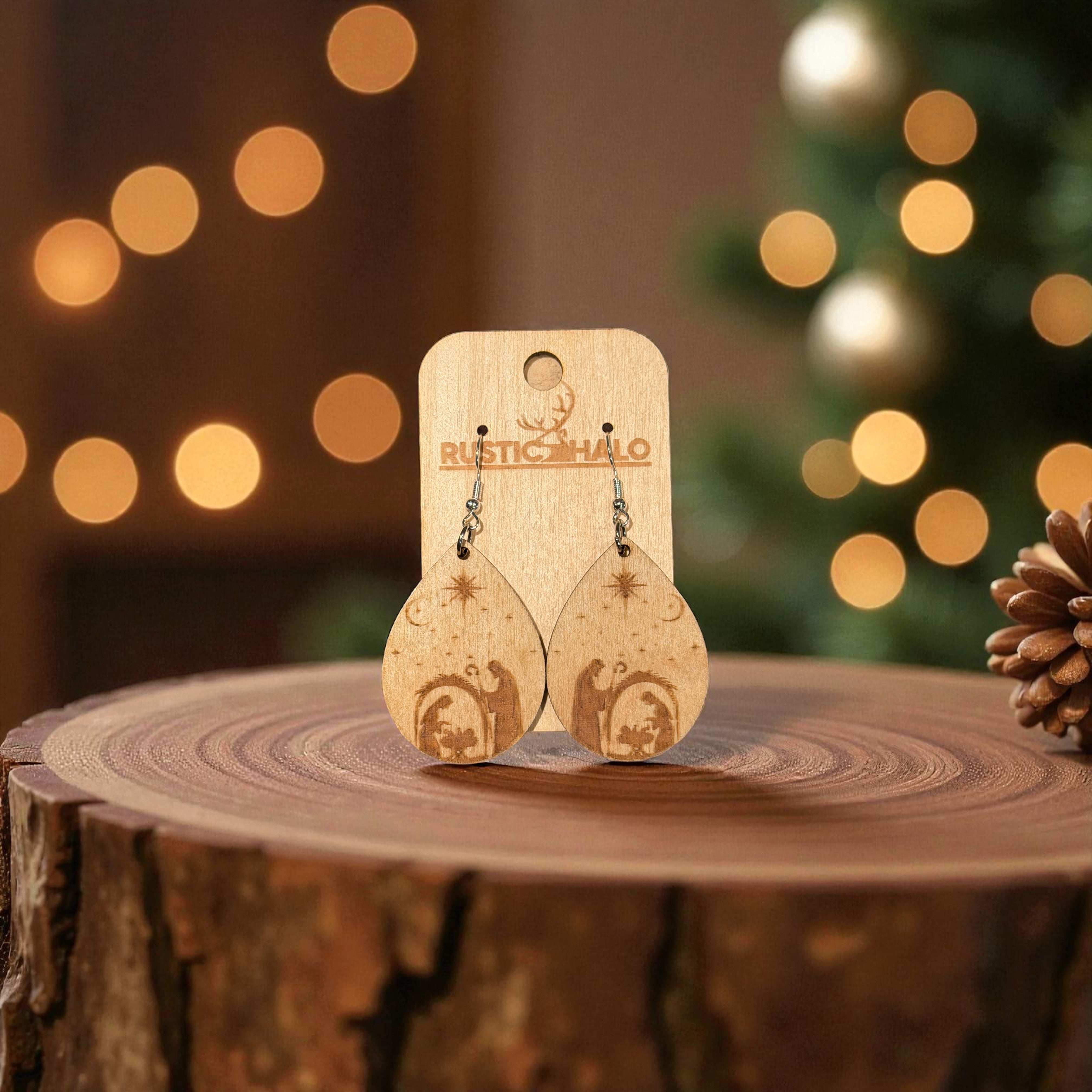 Nativity Tear Drop Dangle Earrings