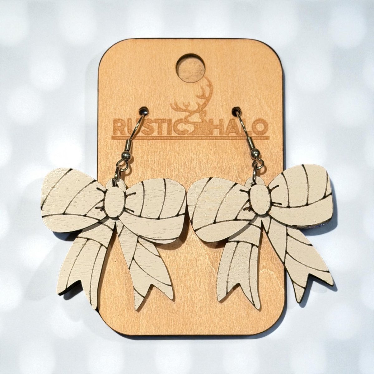 Volley Ball Bow Dangle Earrings