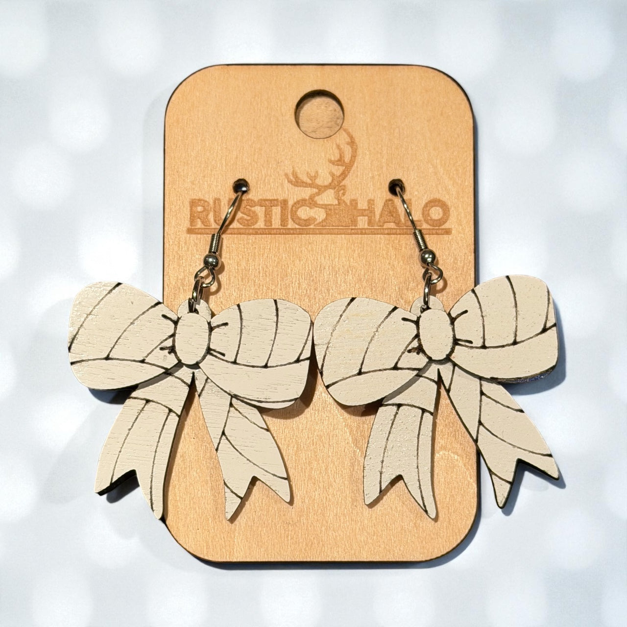 Volley Ball Bow Dangle Earrings