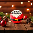 Santa Belly Merry Christmas Novelty Sign - Rustic Halo