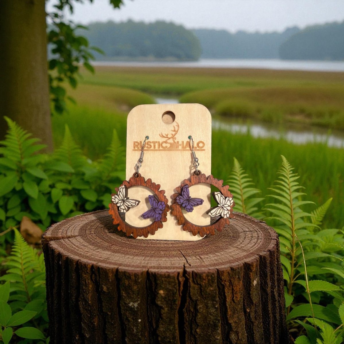 Double Butterfly Dangle Earrings