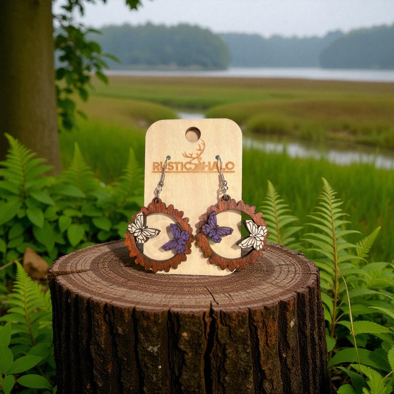 Double Butterfly Dangle Earrings