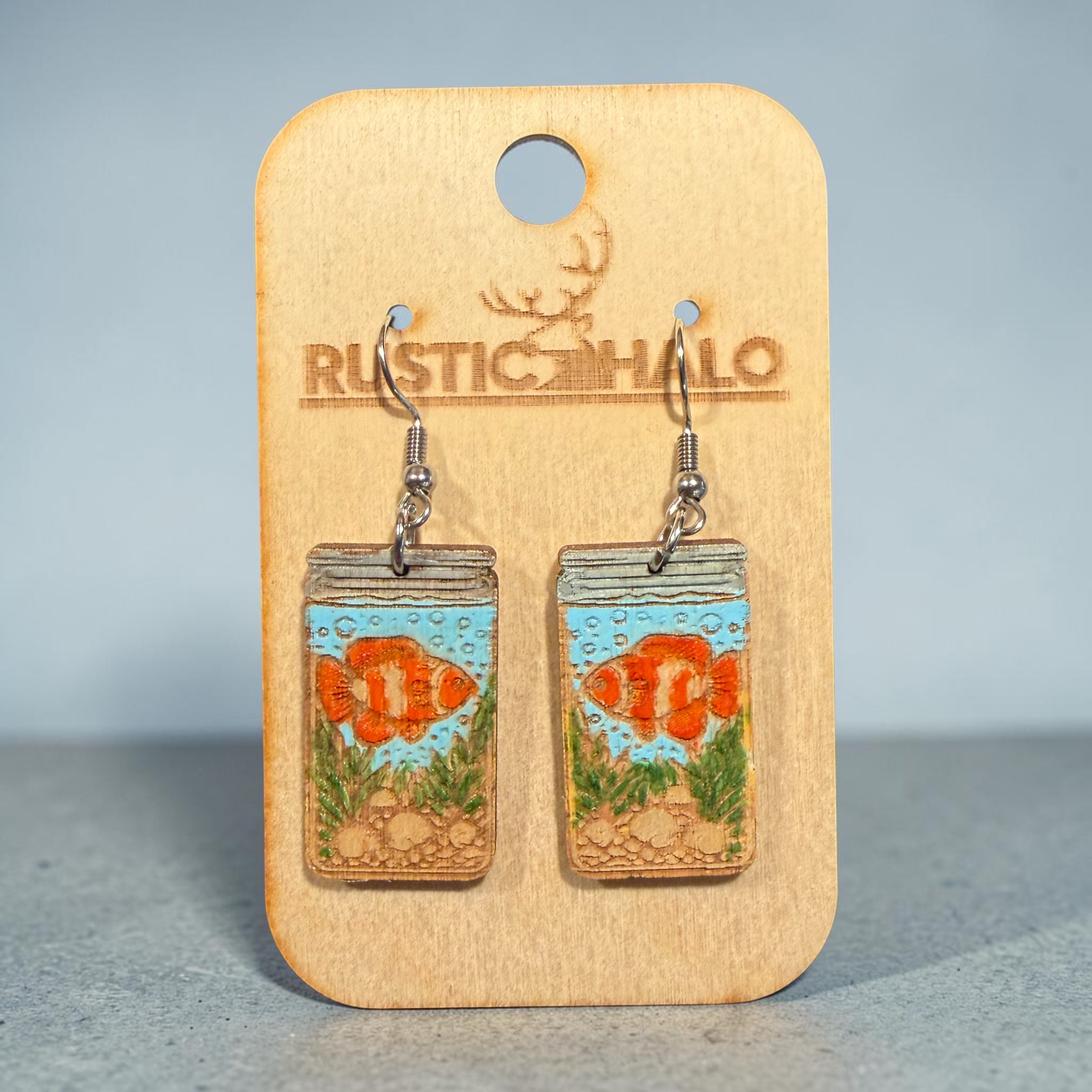 Ocean In A Jar Dangle Earrings