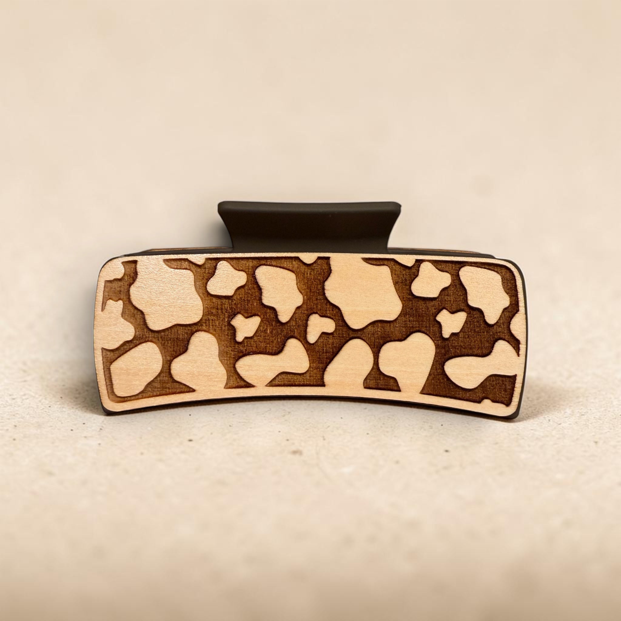 Cow Print Hair Claw 4"
