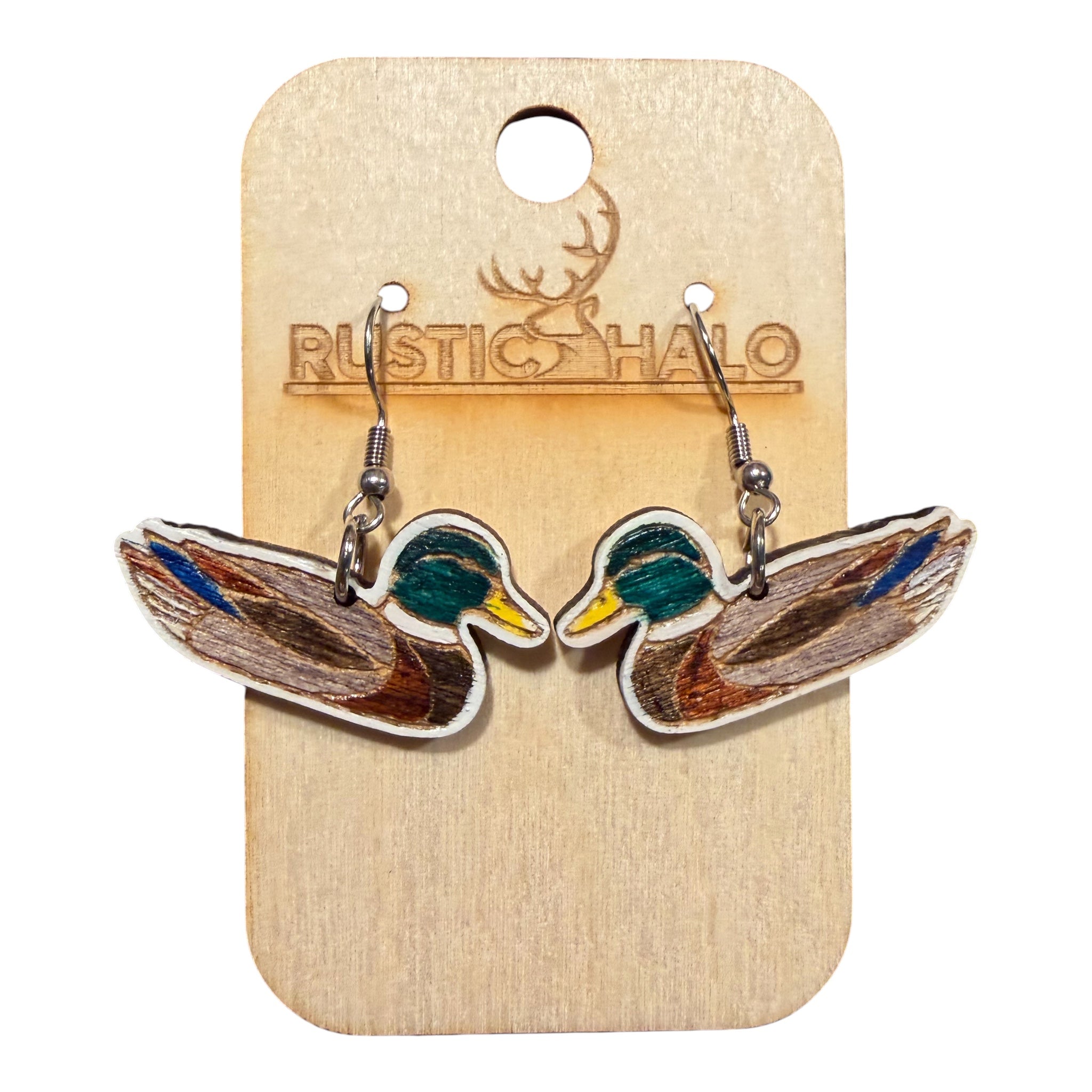 Mallard Duck Dangle Earrings