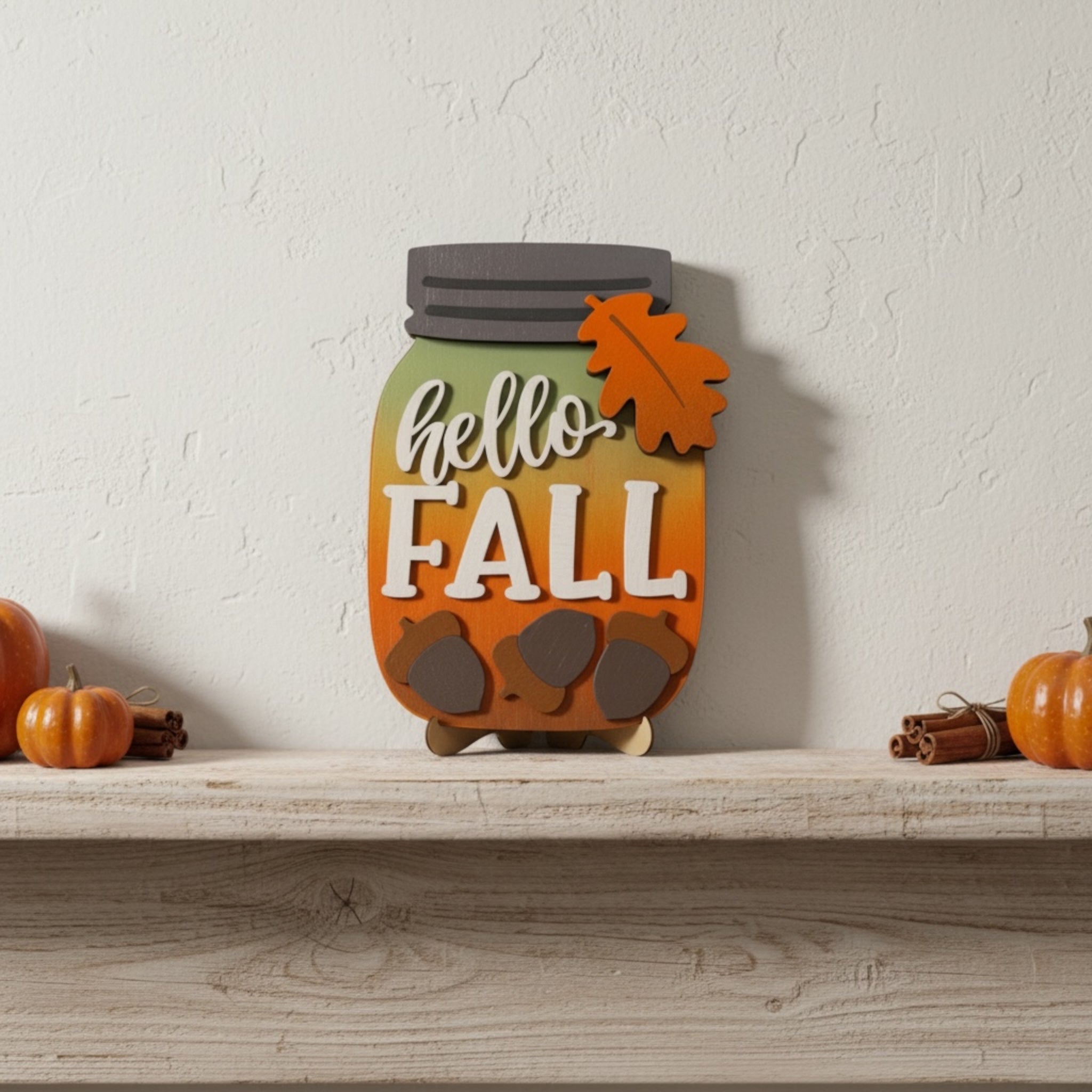 Hello Fall Shelf Sitter