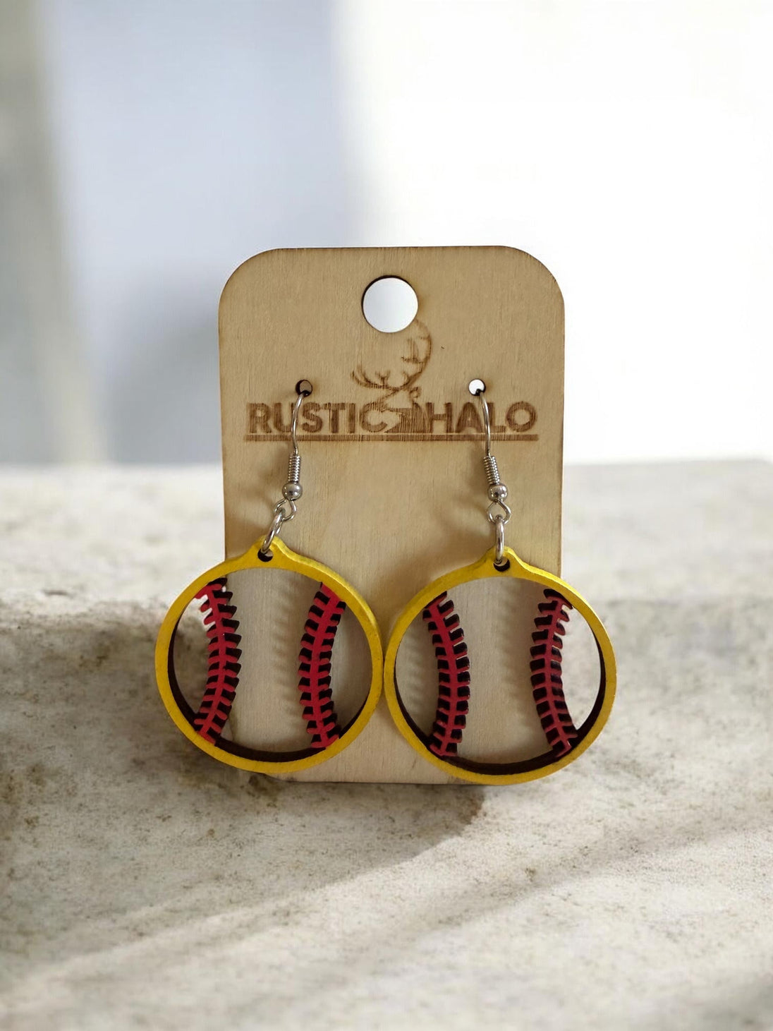 Baseball/Softball Earrings - Rustic Halo