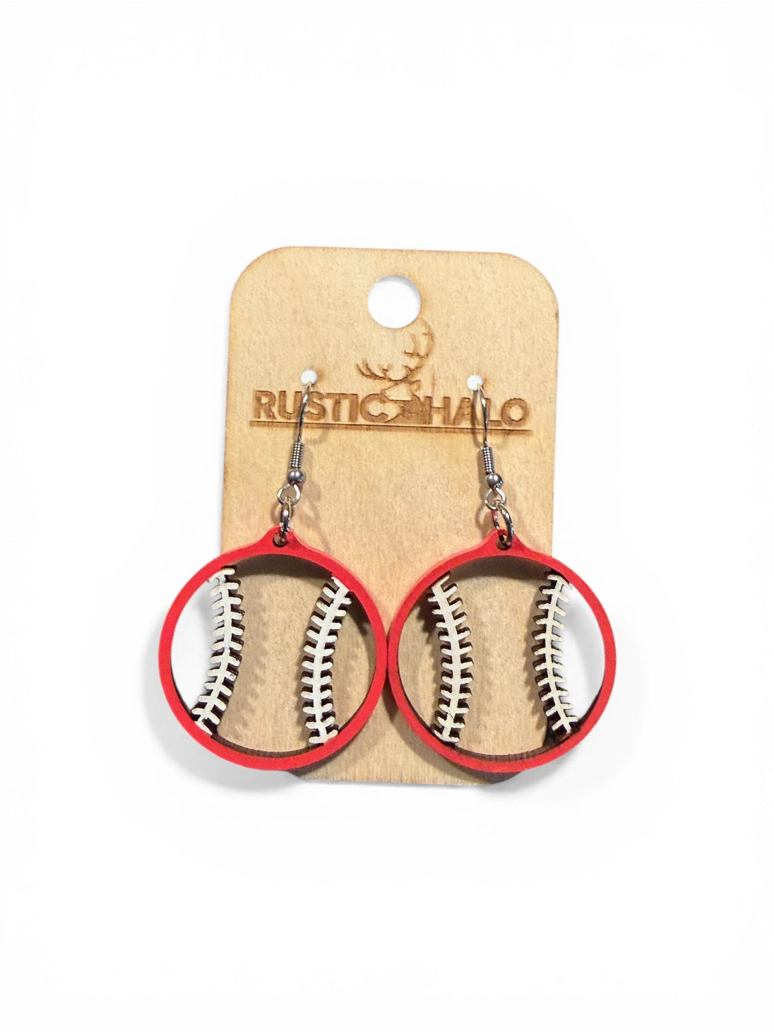 Baseball/Softball Earrings - Rustic Halo