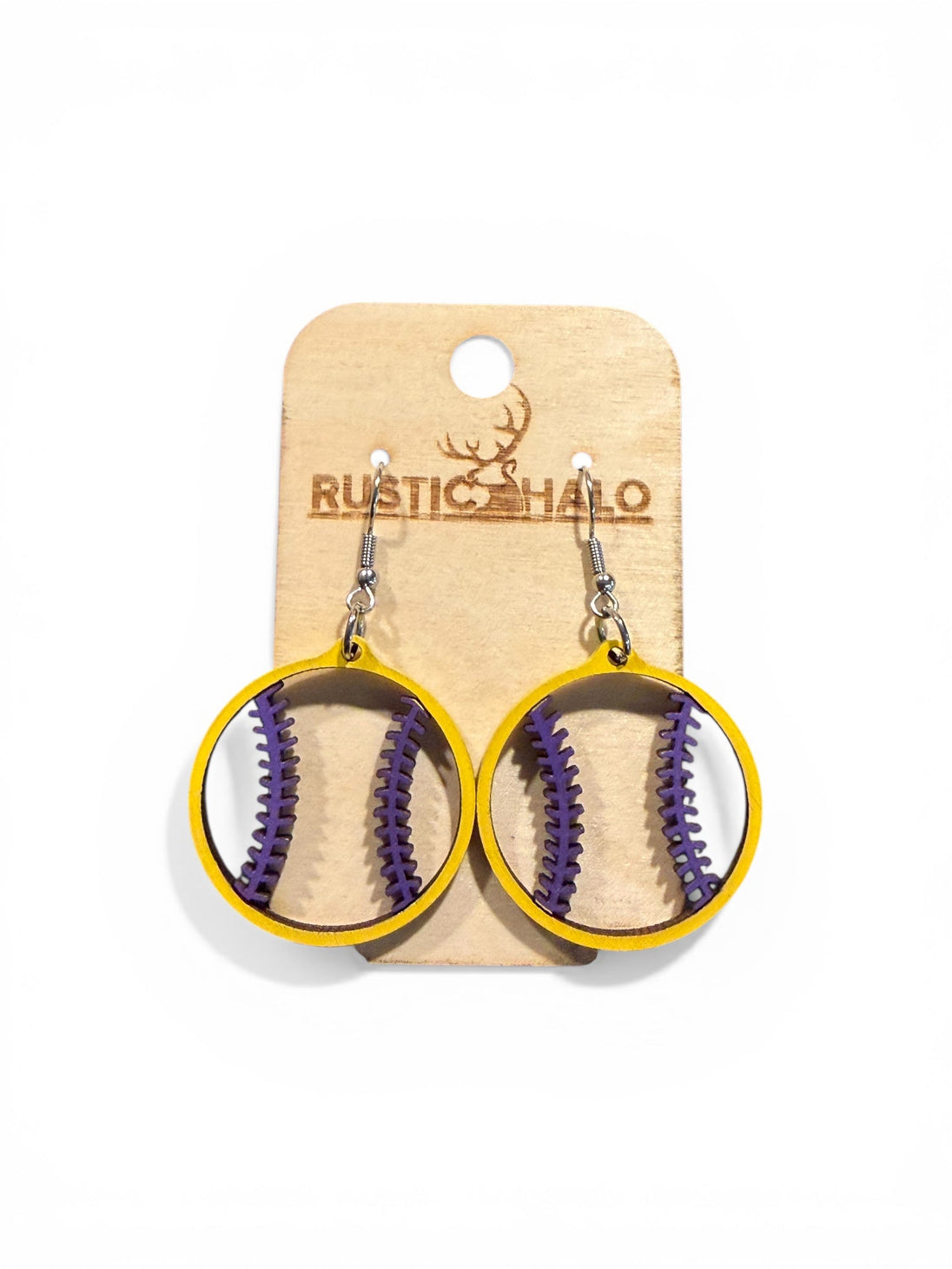 Baseball/Softball Earrings - Rustic Halo