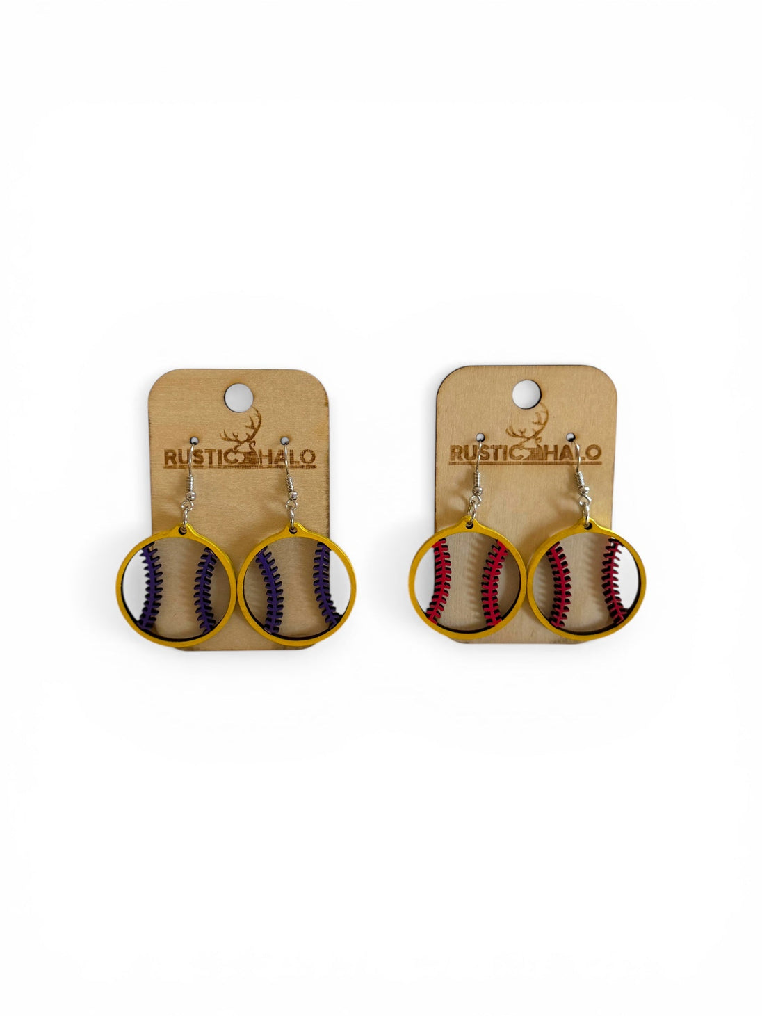 Baseball/Softball Earrings - Rustic Halo