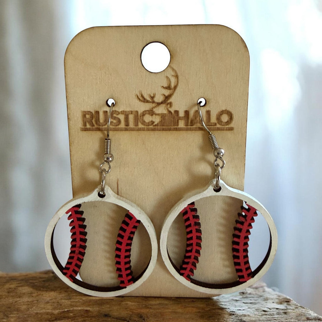 Baseball/Softball Earrings - Rustic Halo