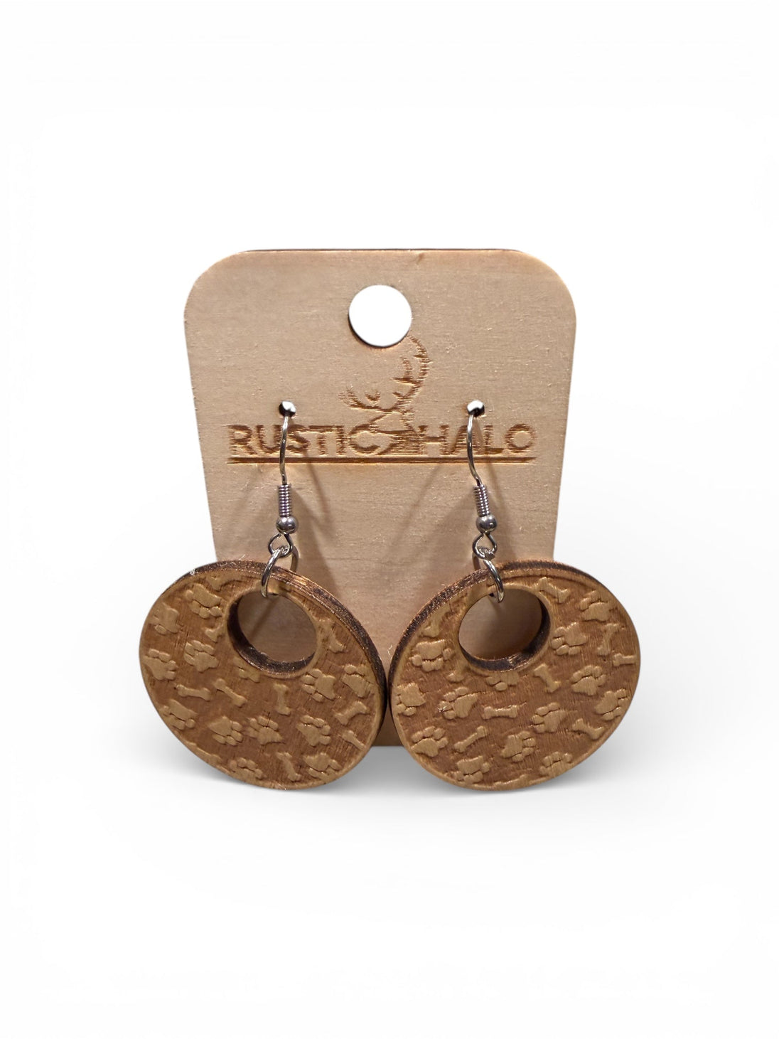 Bone and Paw Dangle Earrings - Rustic Halo