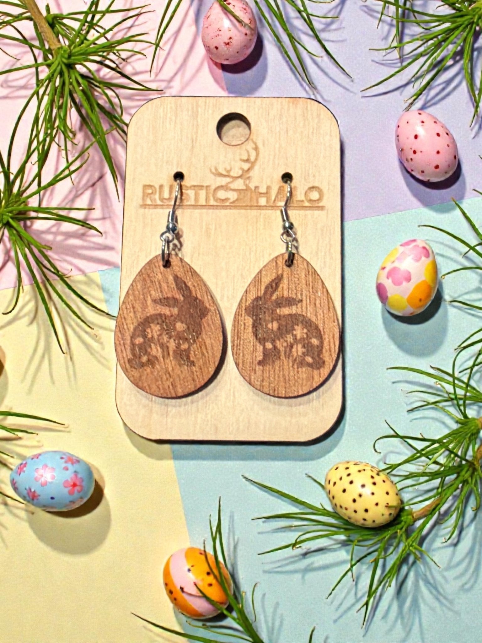Bunny Floral Dangle Earrings - Rustic Halo