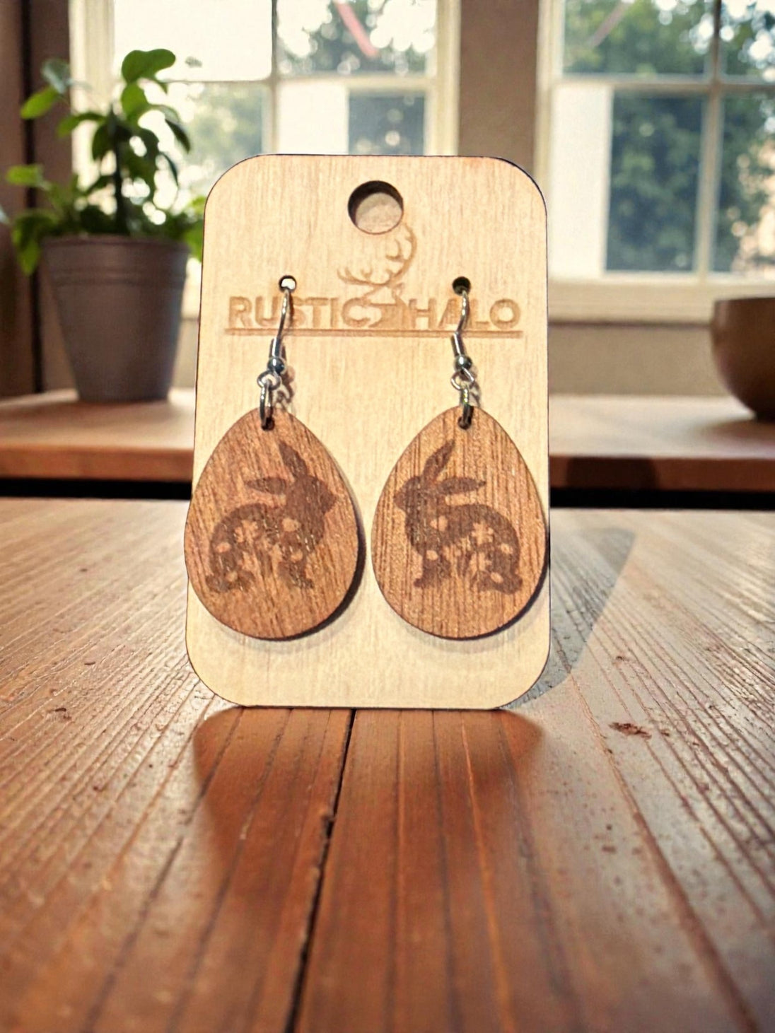 Bunny Floral Dangle Earrings - Rustic Halo