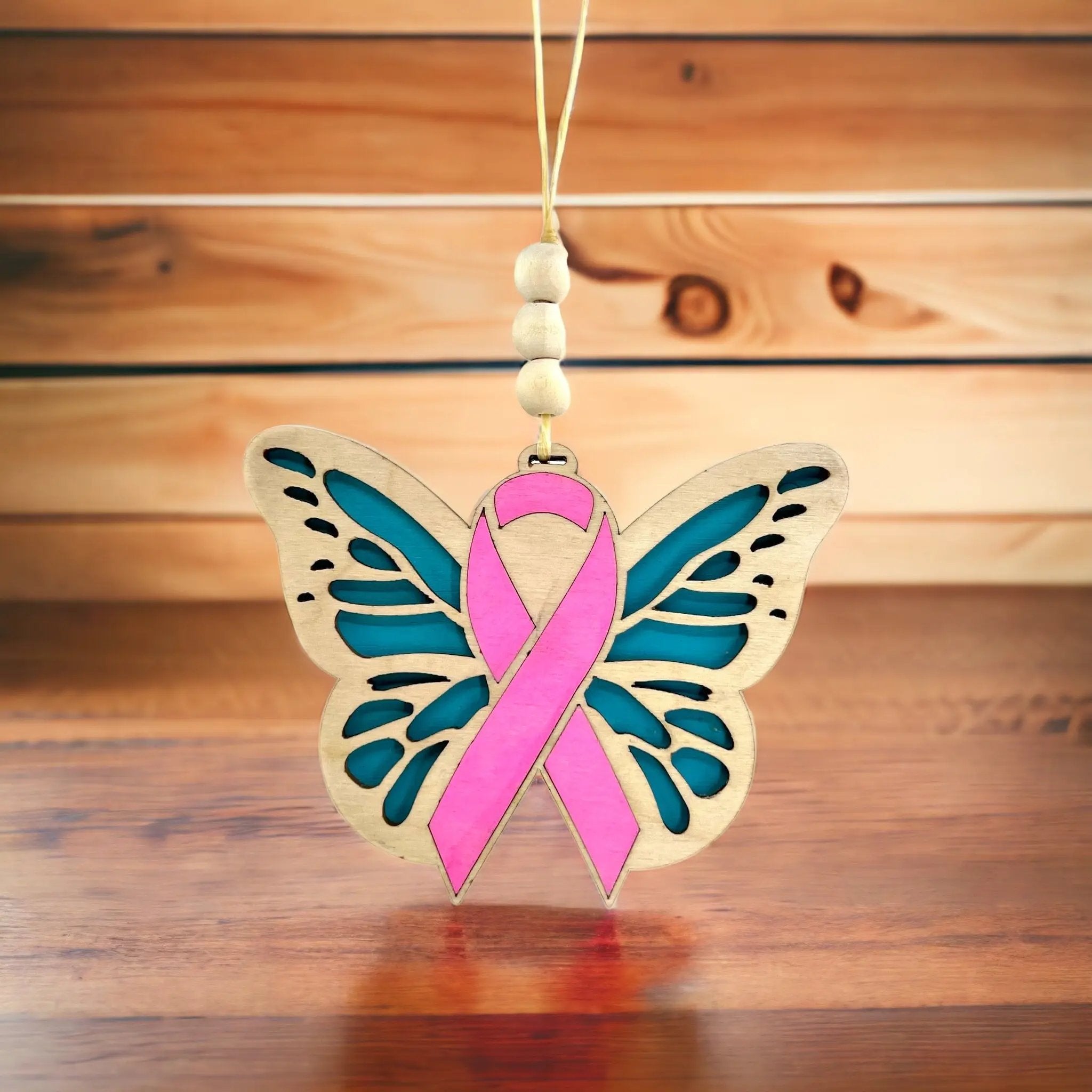 Butterfly Cancer Charm - Rustic Halo