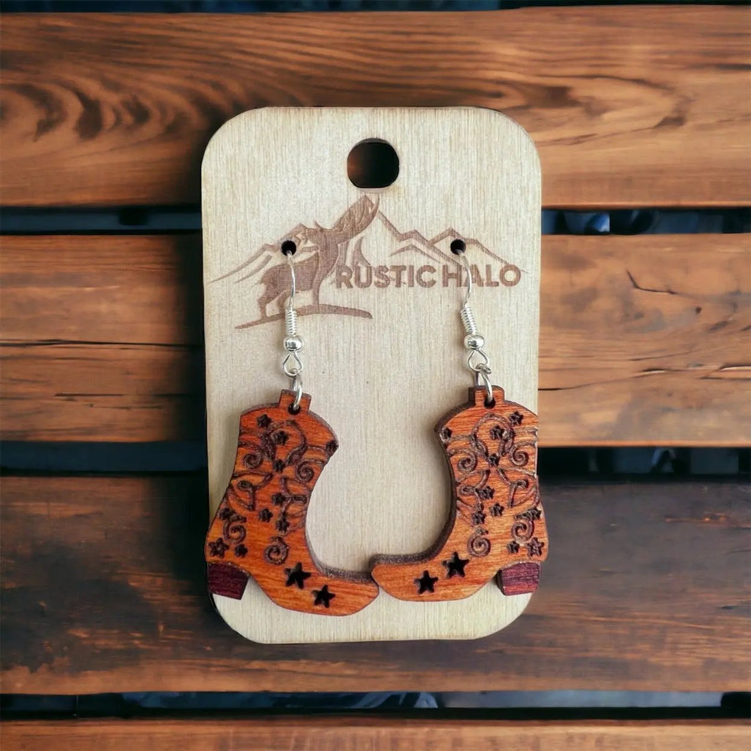 Cowboy Boot Earrings - Rustic Halo