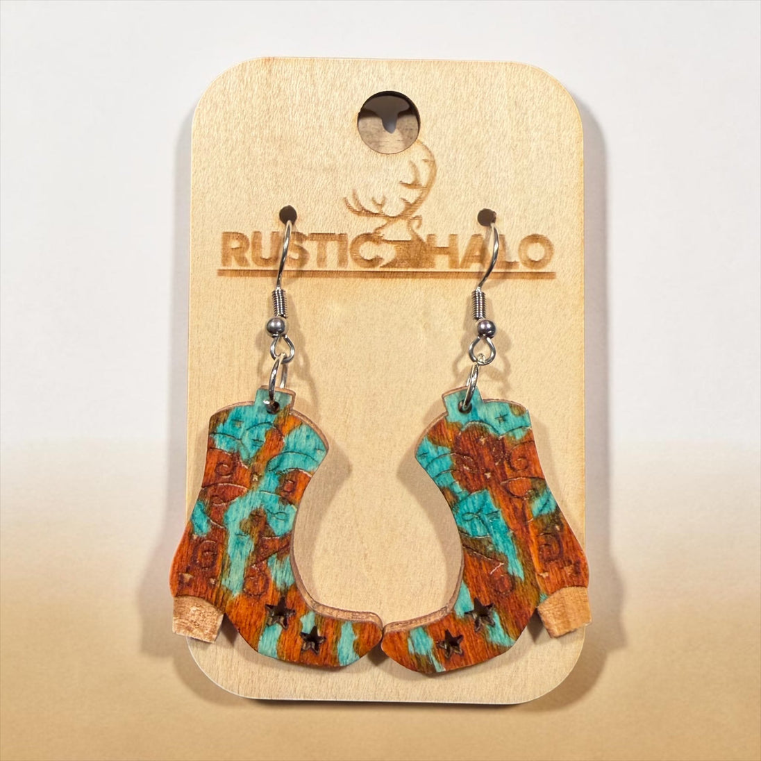 Cowboy Boot Earrings - Rustic Halo
