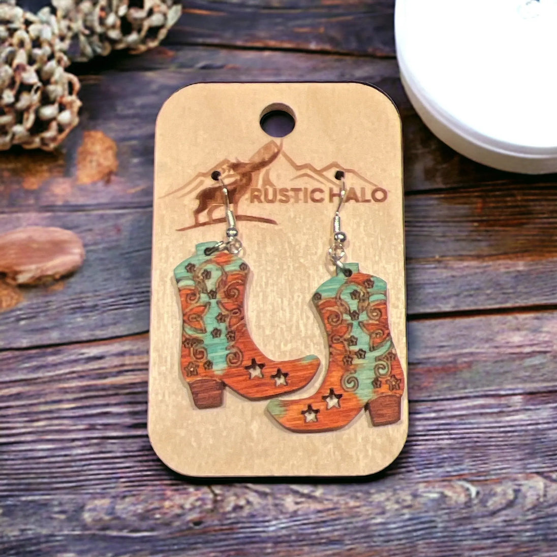 Cowboy Boot Earrings - Rustic Halo