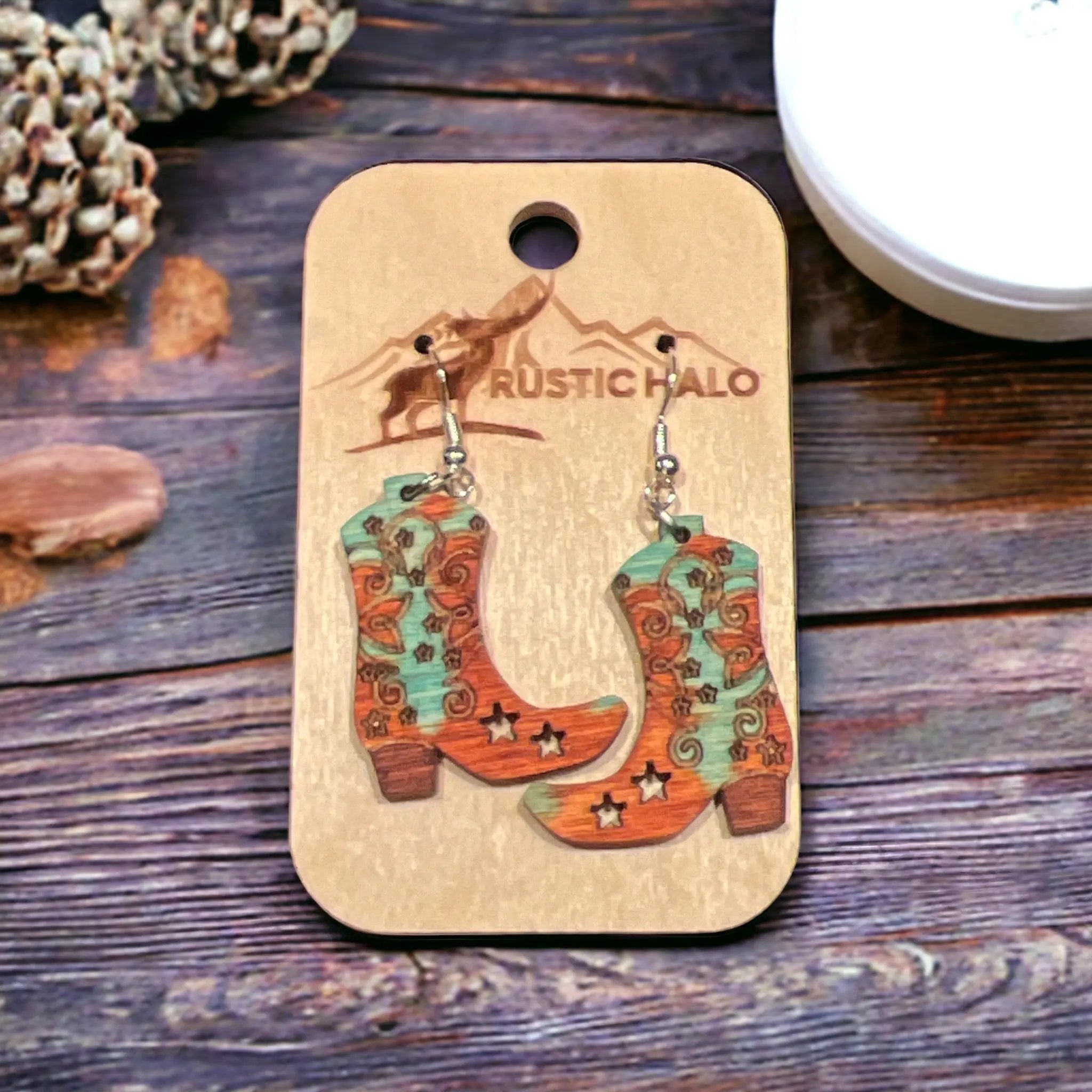 Cowboy Boot Earrings - Rustic Halo