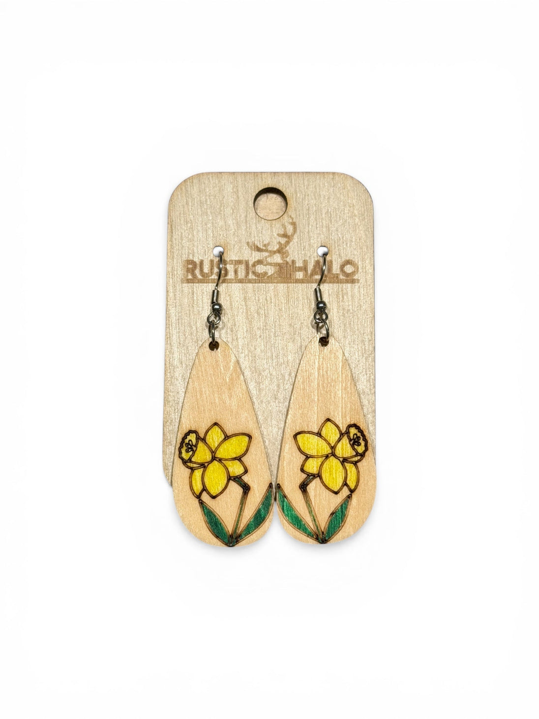 Daffodil Dangle Earrings - Rustic Halo