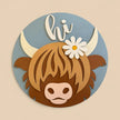 Daisy Highland Cow - Rustic Halo