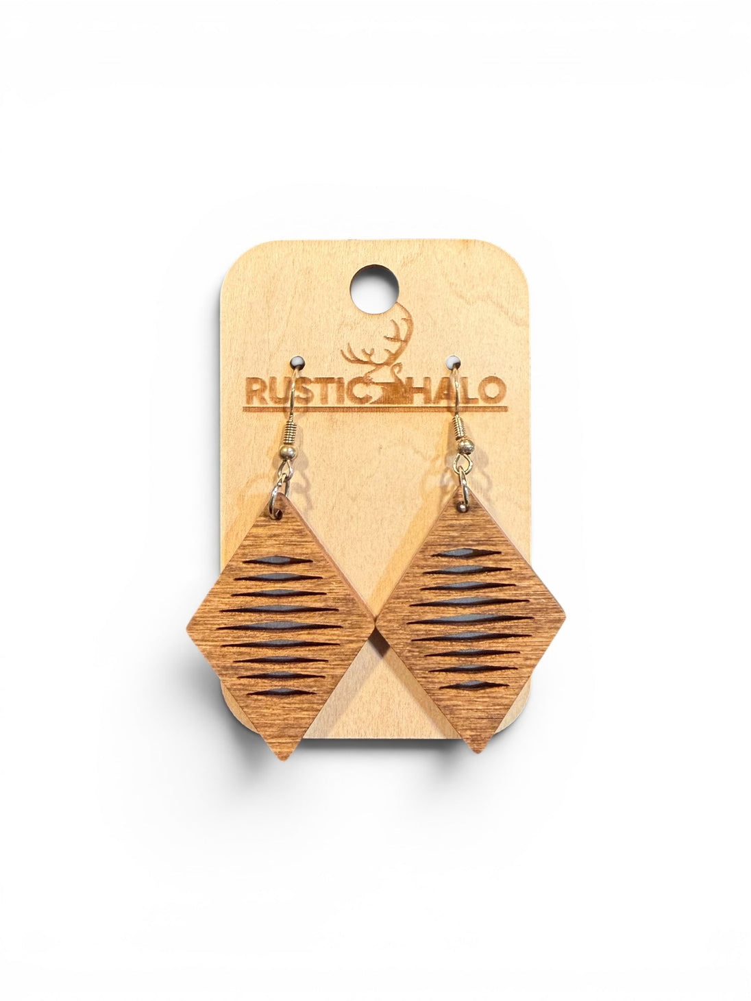 Diamond Center Cut Dangle Earrings - Rustic Halo