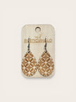 Diamond Engraved Scalloped Dangle Earrings - Rustic Halo