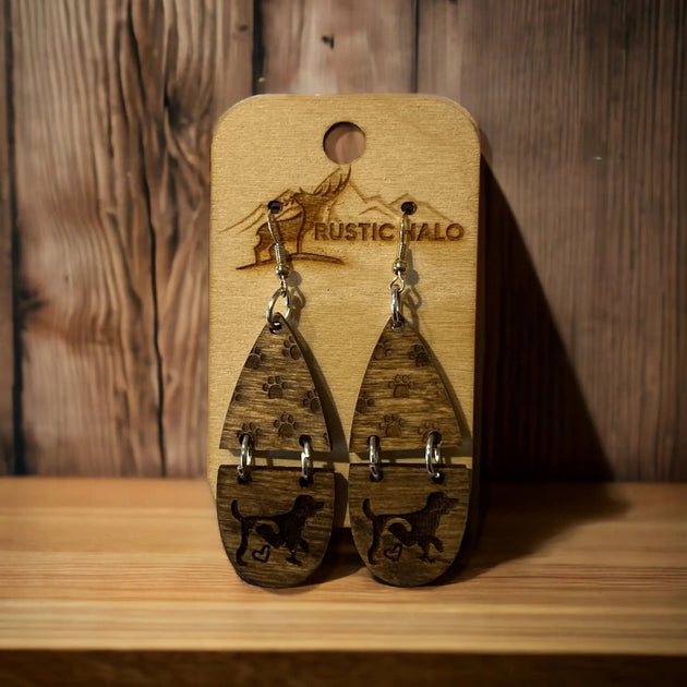 Dog Cat Earrings - Rustic Halo