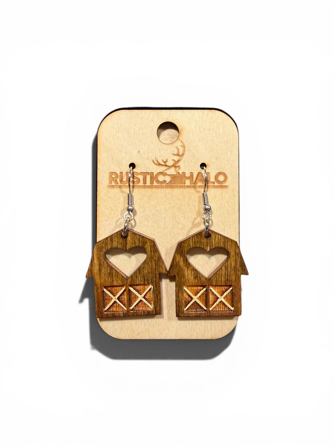 Farmhouse Barn Dangle Earrings - Rustic Halo