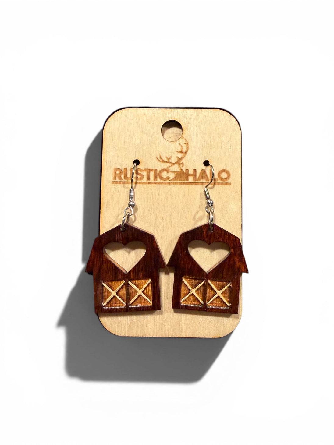 Farmhouse Barn Dangle Earrings - Rustic Halo