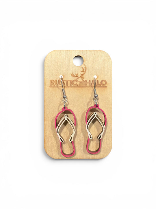 Flip Flop Dangle Earrings - Rustic Halo