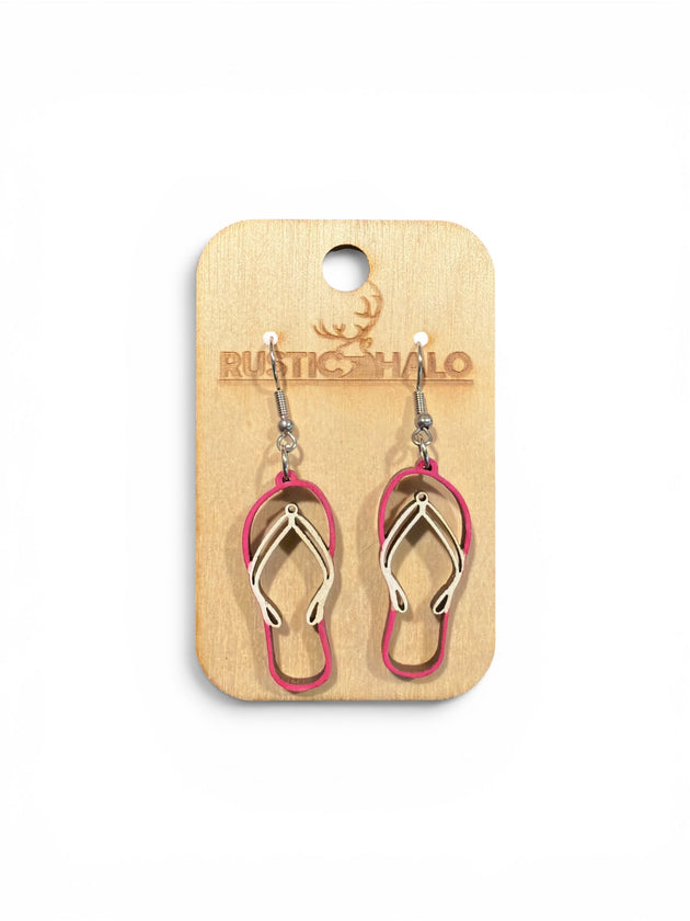 Flip Flop Dangle Earrings - Rustic Halo