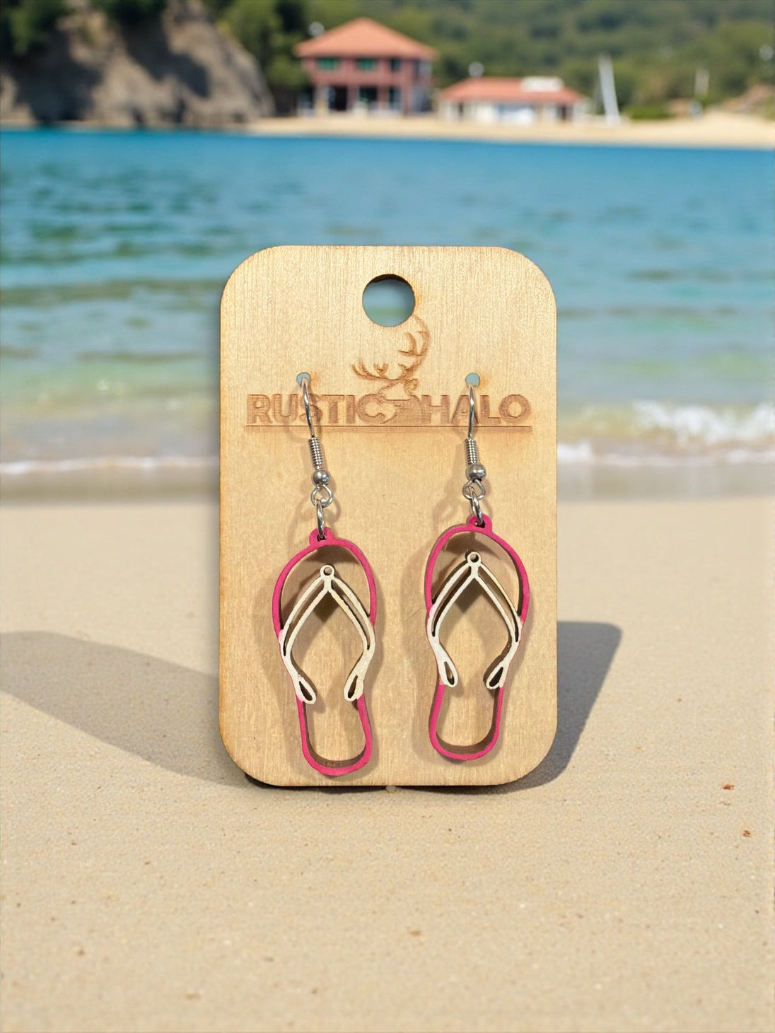 Flip Flop Dangle Earrings - Rustic Halo