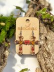 Floral Cross Dangle Earrings - Rustic Halo