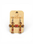 Floral Cross Dangle Earrings - Rustic Halo