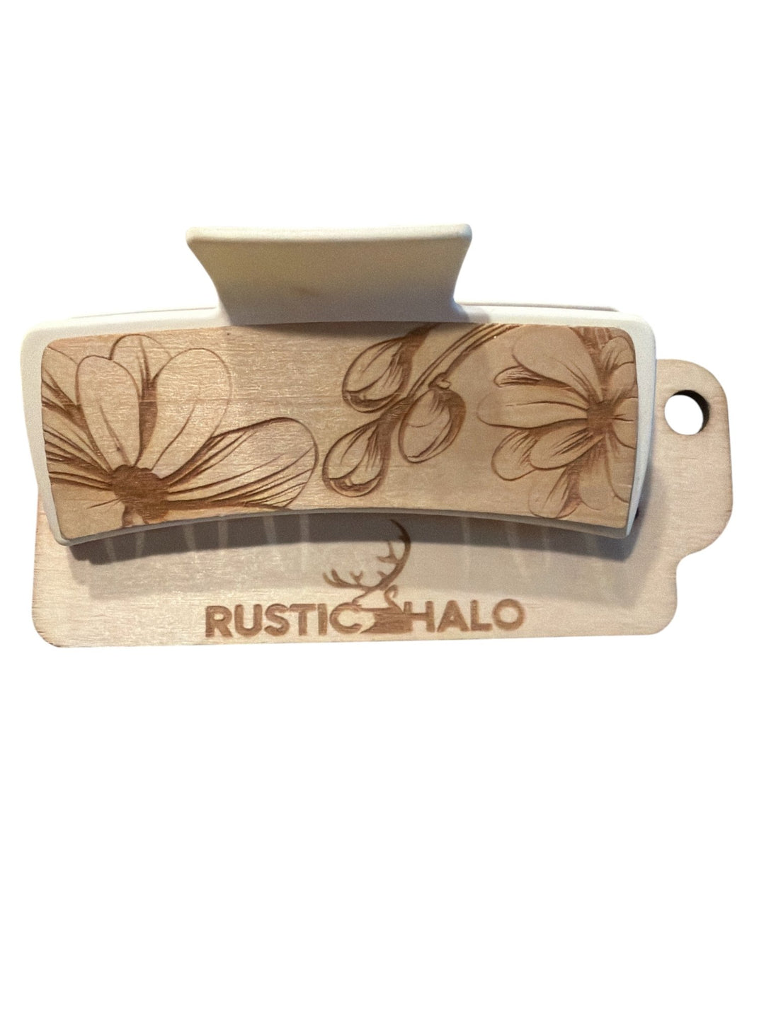 Floral Scene Hair Claw - Rustic Halo