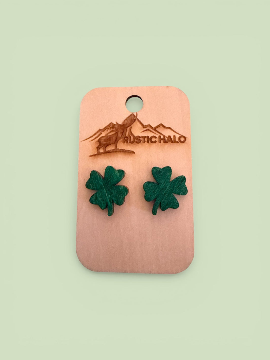 Four Leaf Clover Stud Earrings - Rustic Halo