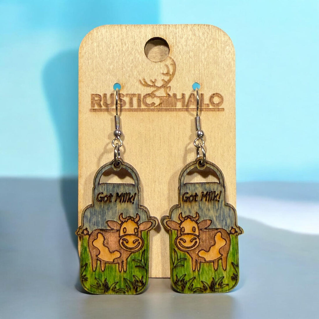Got Milk? Dangles - Rustic Halo