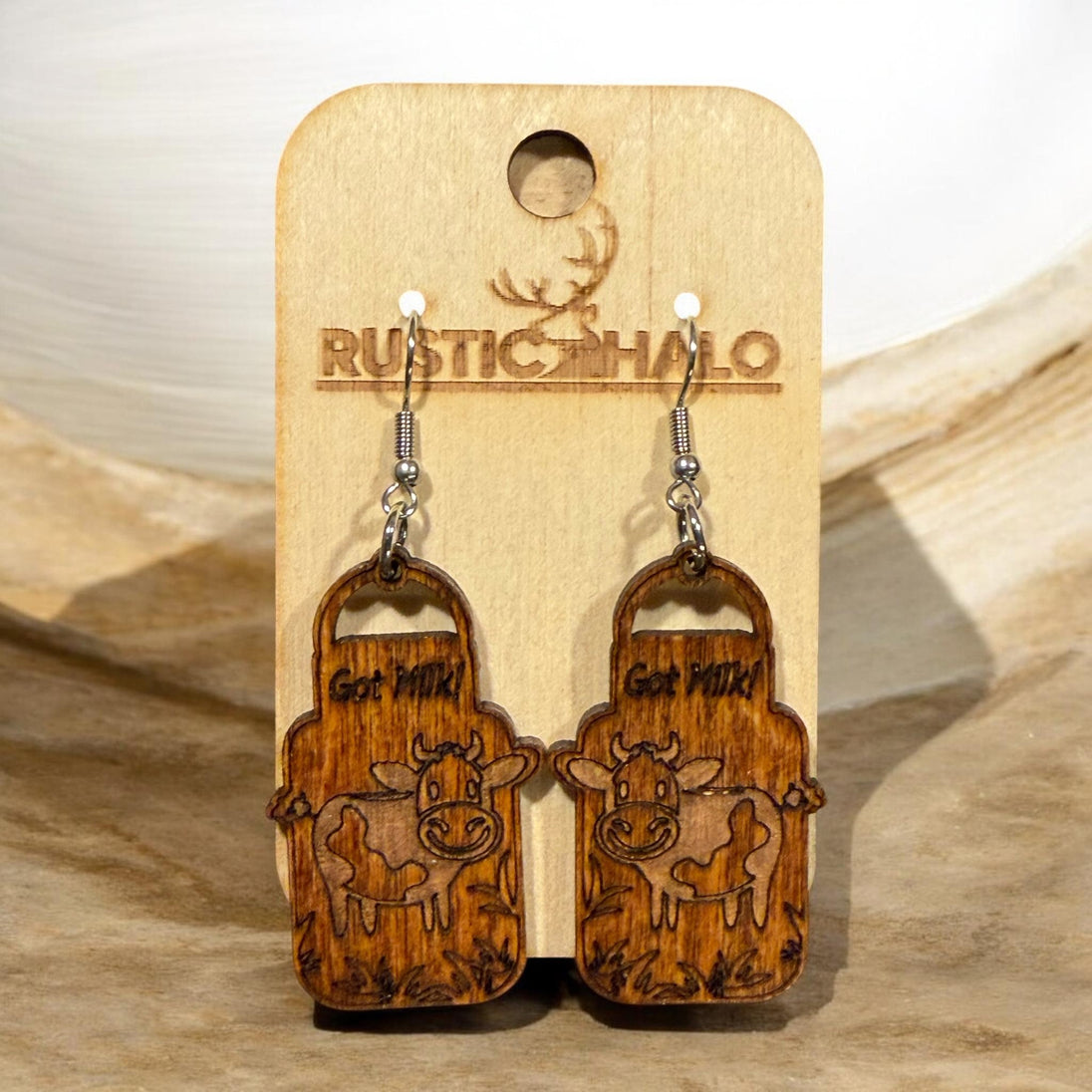 Got Milk? Dangles - Rustic Halo