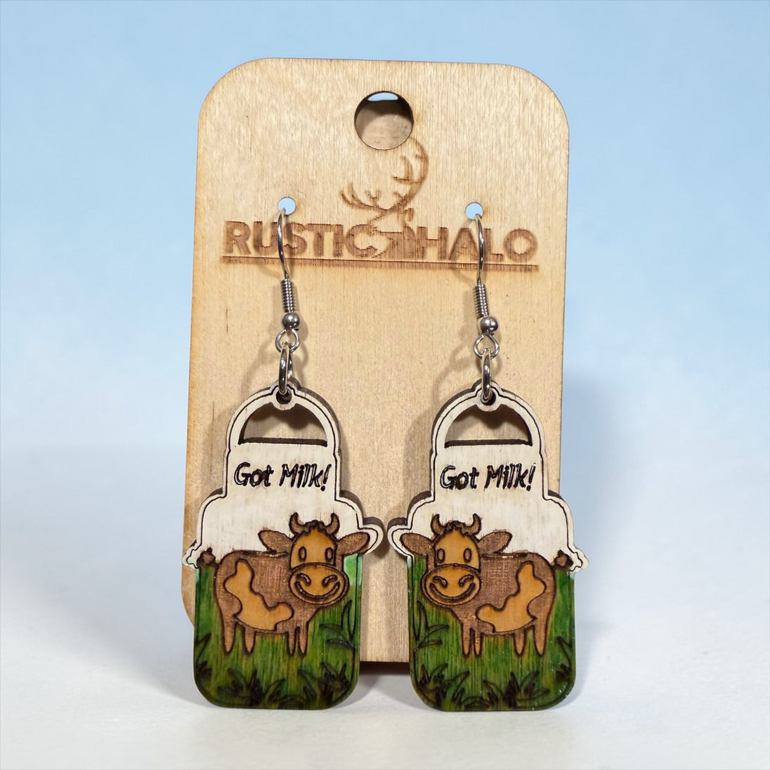 Got Milk? Dangles - Rustic Halo