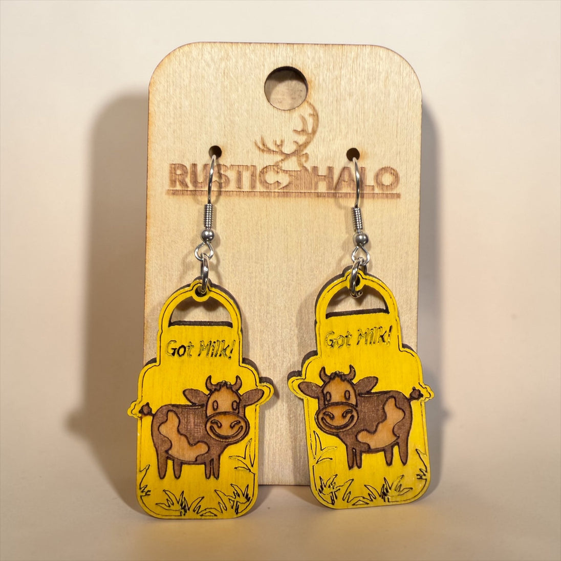 Got Milk? Dangles - Rustic Halo