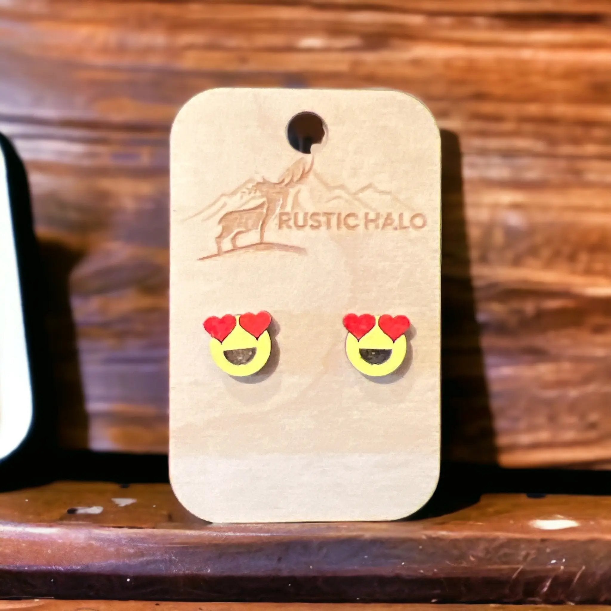 Happy Hearts Stud Earrings - Rustic Halo