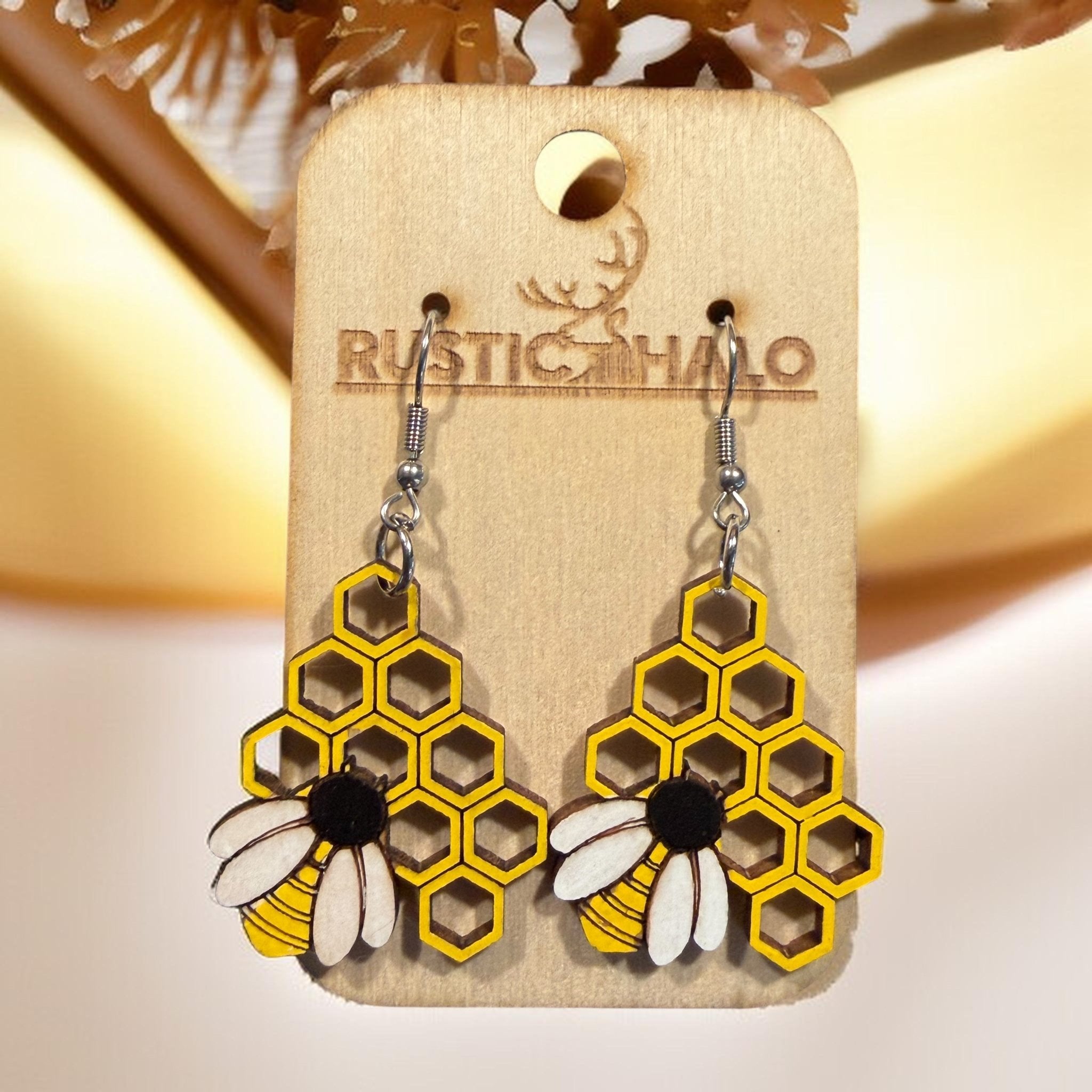 Honeycomb Bloom Dangles - Rustic Halo