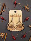 Inlaid Lotus Dangle Earrings - Rustic Halo