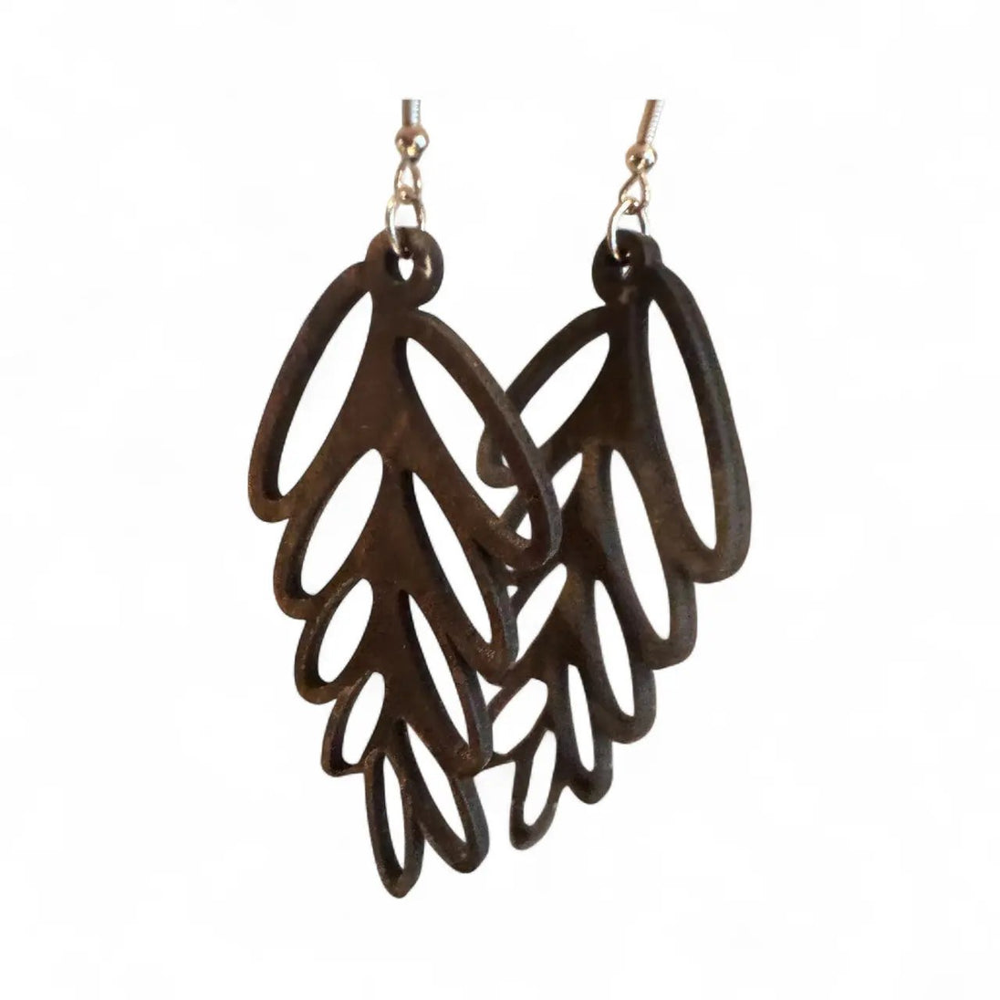 Laser Cut XLarge Baltic Birch Pine Cone Dangle earrings - Rustic Halo