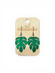 Monstera Dangle Earrings - Rustic Halo