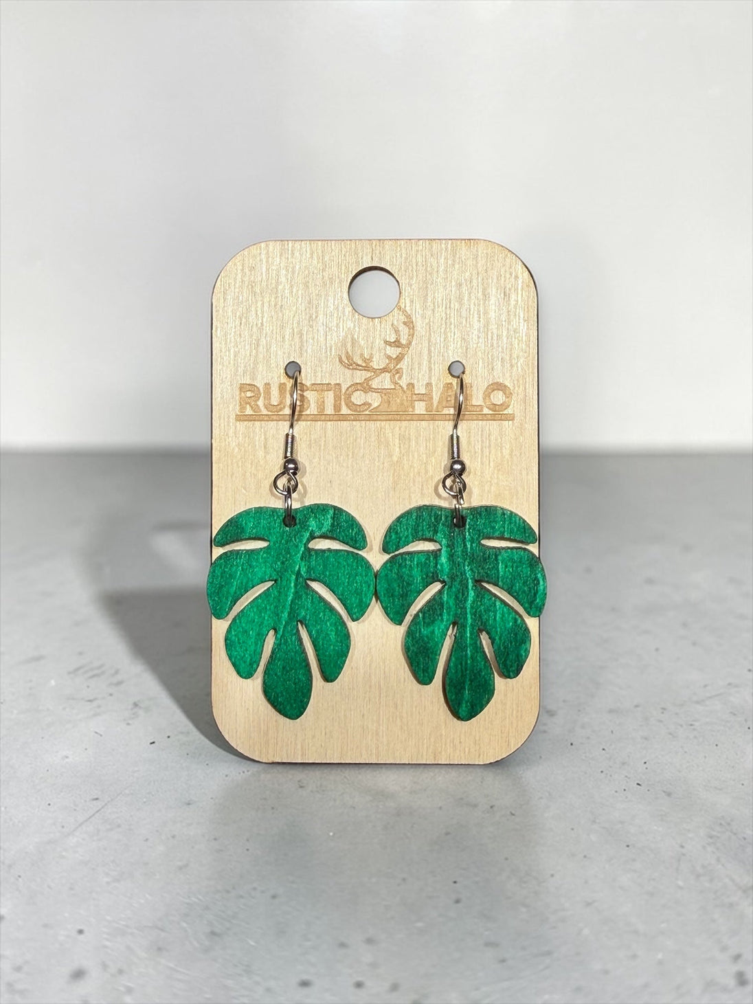 Monstera Dangle Earrings - Rustic Halo