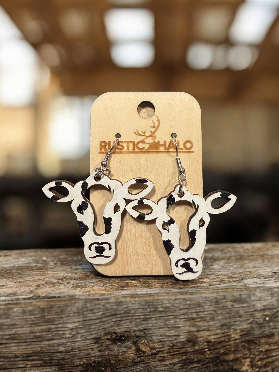 Moo Cow Earrings - Rustic Halo