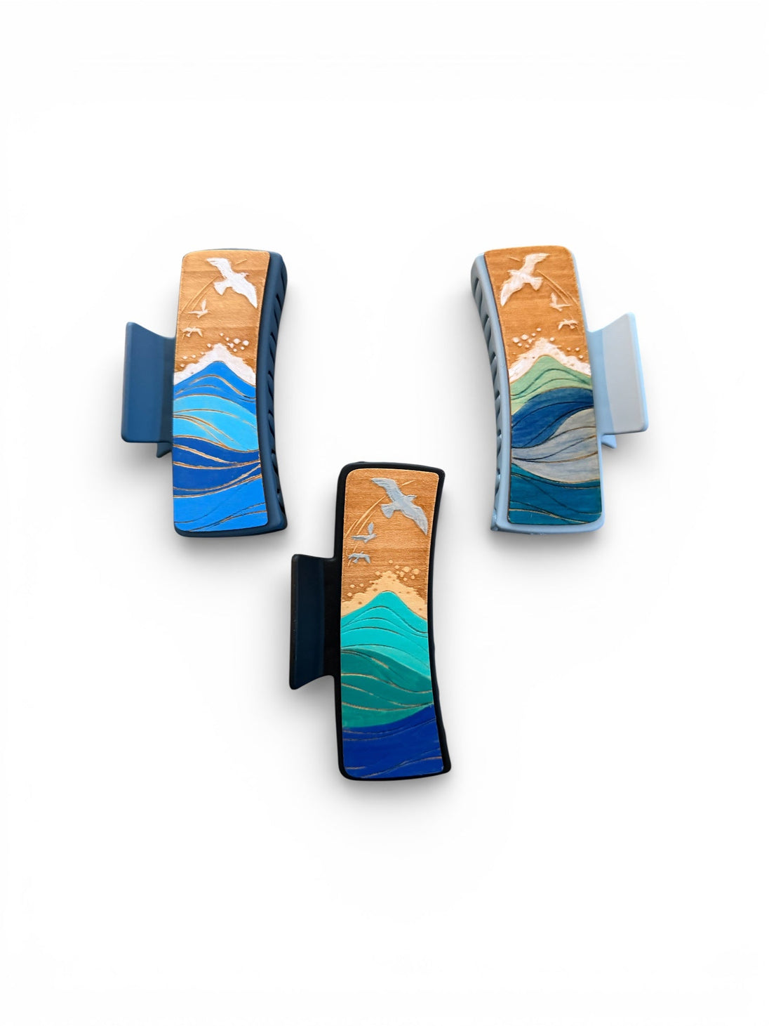 Ocean Waves/Seagull Hair Claw - Rustic Halo